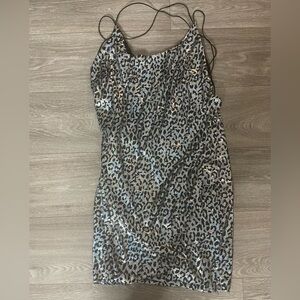 Leopard Print glitter Dress